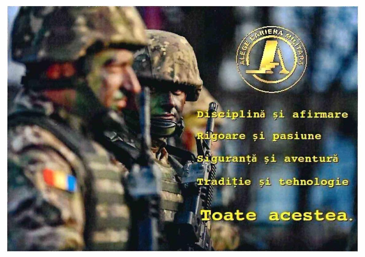 Anunț angajare soldați / gradați profesioniști
